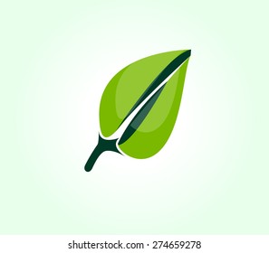 Abstract Vector design Logo,icon Leaf,Tree  of 3d shapes.