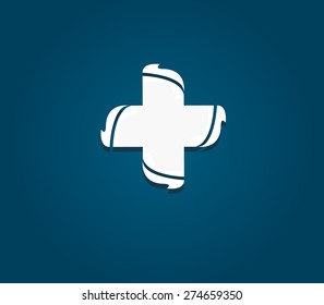 Abstract Vector design Logo,icon Medical ,Plus  of 3d shapes.