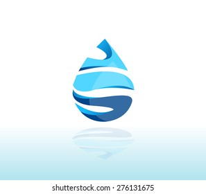 Abstract Vector design Logo,icon Water of 3d shapes.