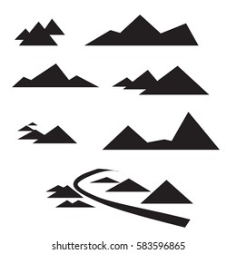abstract vector design mountain path pattern flat icon