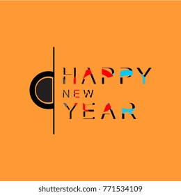 Abstract vector design of new year 2018