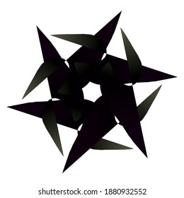 abstraktes Vektordesign der Ninja-Shuriken-Waffe