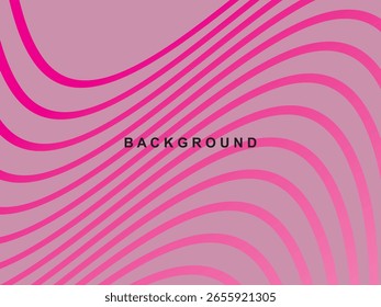 Diseño de Vector Abstractas con fondo rosa pastel, adornado con patrones dinámicos ondulados o líneas curvas en rosa y fucsia, creando un efecto ondulado o actual.