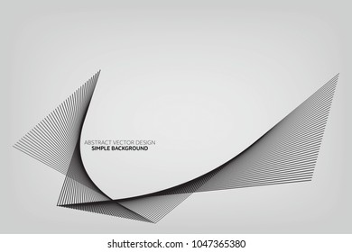 Abstract Vector Design, Plain Background Design, Writing Area, Black and White