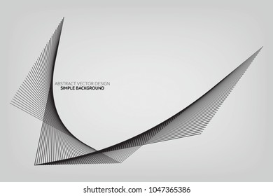 Abstract Vector Design, Plain Background Design, Writing Area, Black and White
