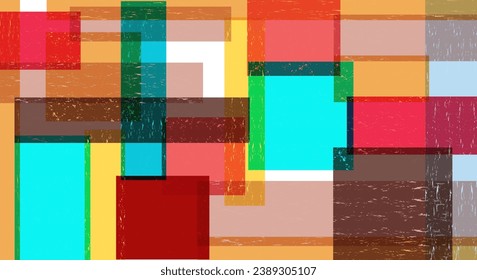 Abstract vector design with risograph style texture