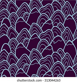 Abstract vector design, Seamless pattern with mountains.