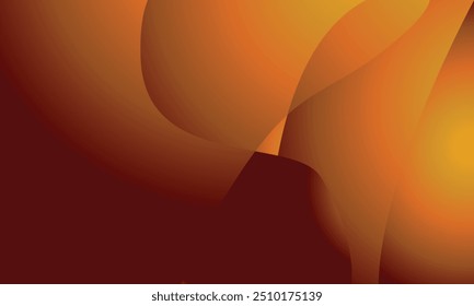An abstract vector design with smooth, flowing shapes in shades of orange and yellow creates a warm, gradient-like effect. Ideal for digital graphics or backgrounds, blend of colors give dynamic feel