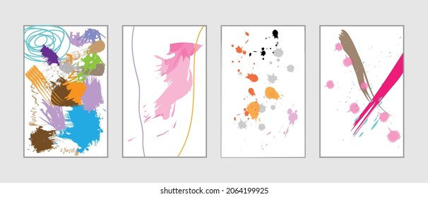 abstract vector design of social media cover banner template with brush style