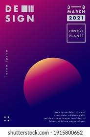 Abstract vector design in space and planet exploration template concept for poster, banner, brochure, background 