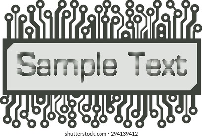 Abstract vector design in the style of the PCB or LCD-indicator with space for text