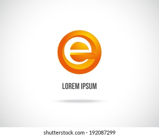 Abstract Vector Design Template. Creative Orange Concept Icon. Combination of Letter E