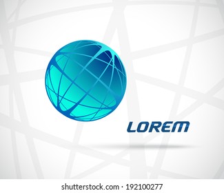 Abstract Vector Design Template. Creative Round Blue Concept Icon