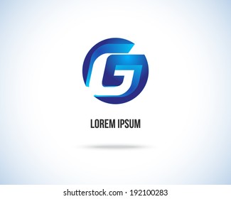 Abstract Vector Design Template. Creative Blue Concept Icon. Combination of Letter G