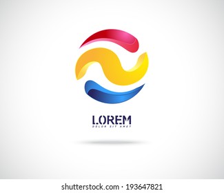 Abstract Vector  Design Template. Creative Round Concept Icon