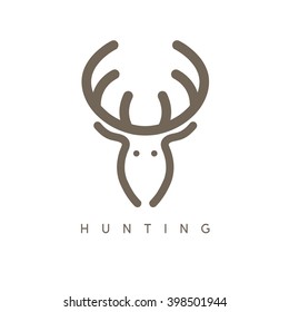 abstract vector design template of deer head