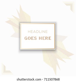 Abstract Vector design template with light gold pattern.Rectangle place for text. For Cover Report Annual Brochure, Flyer, Poster. Editable layout for presentation, website and print, magazine cover.