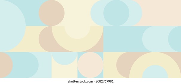 Abstract vector design template in Scandinavian style for web banner, corporate identity, business presentation, fabric print, wallpaper. Minimalistic geometric poster with simple shape and figure.