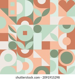 Abstract vector design template in Scandinavian style for web banner, corporate identity, business presentation, fabric print, wallpaper. Minimalistic geometric poster with simple shape and figure.