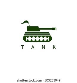 abstract vector design template of tank with flag