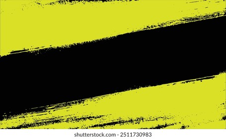 Abstract vector design of two bold red brush stroke hand painted ink paint diagonally stripes as frame and a black in the middle, grunge destress mockup template poster.