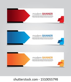 Abstract vector design of web banner template. Modern theme