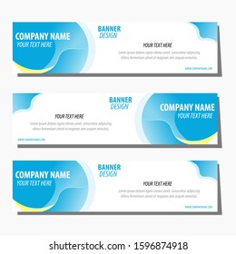Abstract vector design of web banner template. light blue color