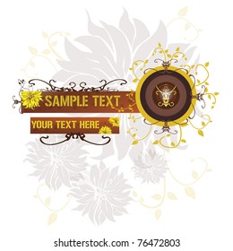 abstract vector for design with wild flowers background