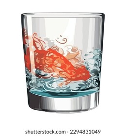 Abstract vector design of wine glass wave icon isolated