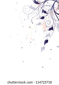 Abstract vector designer's background with ornamental floral elements,swirls and flowers