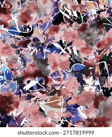 abstract vector designs, for digital print ideas on fabric or clothing prints or background  with red and blue
