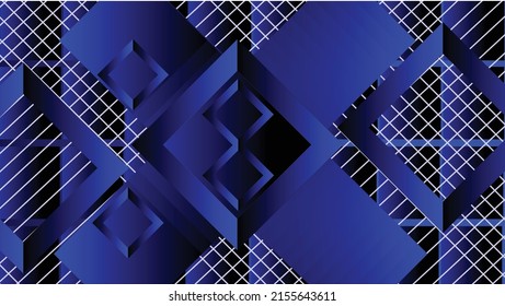 Abstract vector desktop wallpaper. Squares in transitional black and white. Different blending objects. Geometric shapes. squares. The area behind the main object in a gradient color and complemented 