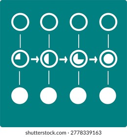 Abstract vector diagram of hidden states in recurrent neural networks. Three-layer grid shows input tokens feeding hidden states with progressive wedge accumulation and directed memory chain arrows, outputting to result nodes. Teal geometric style. Ideal for RNN, LSTM, sequential memory, and NLP architecture illustrations.