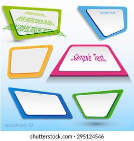 Abstract vector different labels set.Colorful frames.