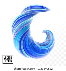 Abstract vector digital color paint background. Creative vivid 3d flow fluid paint wave. Trendy blue liquid banner template with bright gradient paint isolated on white transparent background.