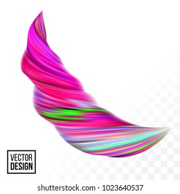 Abstract vector digital color paint background. Creative vivid 3d flow fluid paint wave. Trendy pink liquid banner template with bright gradient paint isolated on white transparent background.
