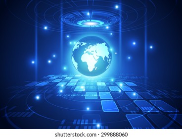 abstract vector digital global network technology background
