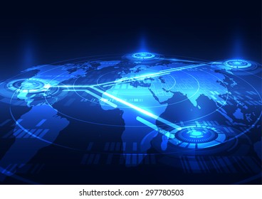 abstract vector digital social network technology background