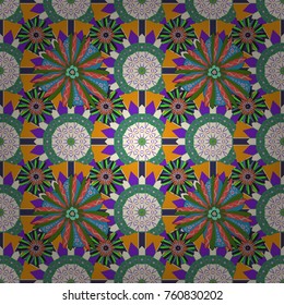 Abstract vector digital stylized violet, green and neutral picture. Mixed media artwork for textiles, fabrics, souvenirs, packaging and greeting cards. Imprints floral seamless pattern.