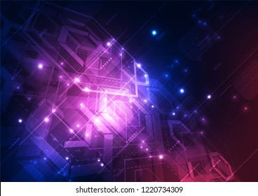 Abstract vector digital system technology concept. background illustration