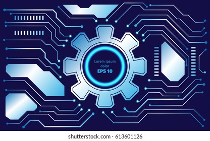 Abstract vector digital technologies illustration. Computer motherboard background. Hi tech modern Science fiction technical  theme. Electronic hardware concept.