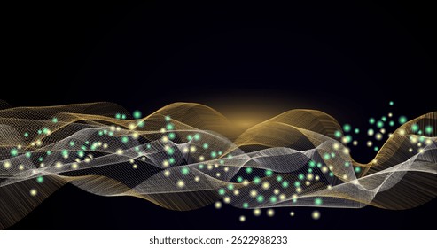 Abstract vector digital technology background.  Big wave data, data transfer, Network, cyber light view. Abstract digital modern background design. High tech future, network connection background.