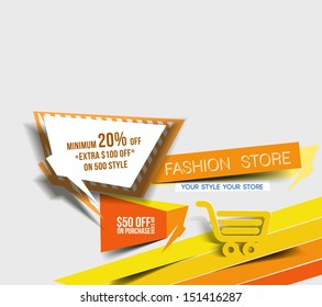 Abstract Vector Discount Banner Design template
