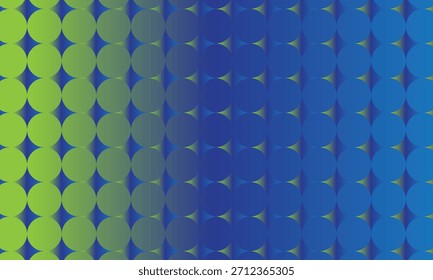 El Vector Abstractas muestra una disposición de círculos vibrantes establecidos contra un fondo degradado en transición de verde claro a tonos azules, formando un patrón geométrico regular.