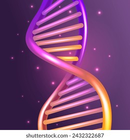 Abstract vector DNA structure. Medical science background. Double helix structure of abstract DNA model.