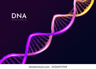 Abstrakte Vektor DNA Struktur. Medizinischer Hintergrund. Doppelhelixstruktur eines abstrakten DNA-Modells.