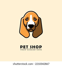 abstract vector dog head logo icon. vector logo cute dog head graphic icon, simple flat elegant style. Great for pets, children's education, book covers, packaging and toys.