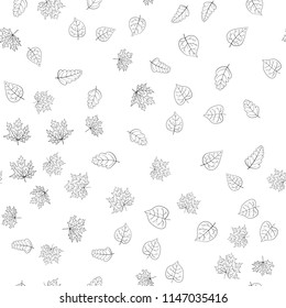 abstract vector doodle autumn leaves seamless pattern