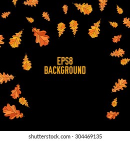 abstract vector doodle autumn leaves background