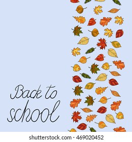 abstract vector doodle autumn leaves background - back to school